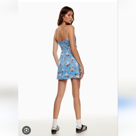 ARITZIA | Sunday Best Spencer Mini Dress Blue Floral Sz SMALL - Picture 2 of 10